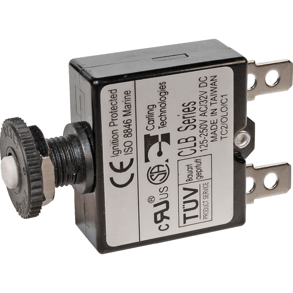 Blue Sea 7057 20A Push Button Thermal With Quick Connect Terminals Blue Sea 7057 20A Push Button Thermal With Quick Connect Terminals